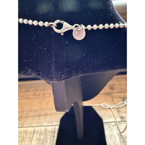 Tiffany & Co Return to Tiffany Large Heart Necklace 925 Silver Ball Chain 32 in - Picture 6 of 10